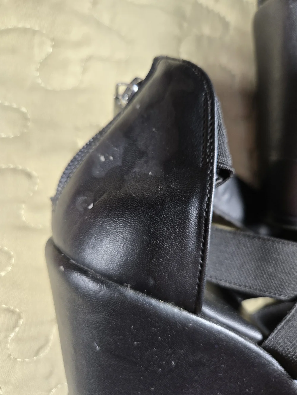 Jessica Simpson Black Faux Leather Strappy Wedges Wedge Platform Sandals - Black
